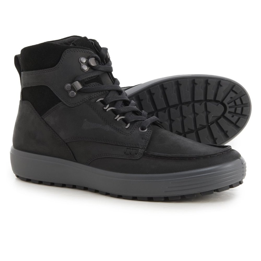 Boots ECCO Soft 7 Tred Moc-Toe Leather Black For Men NWT Free Shiping